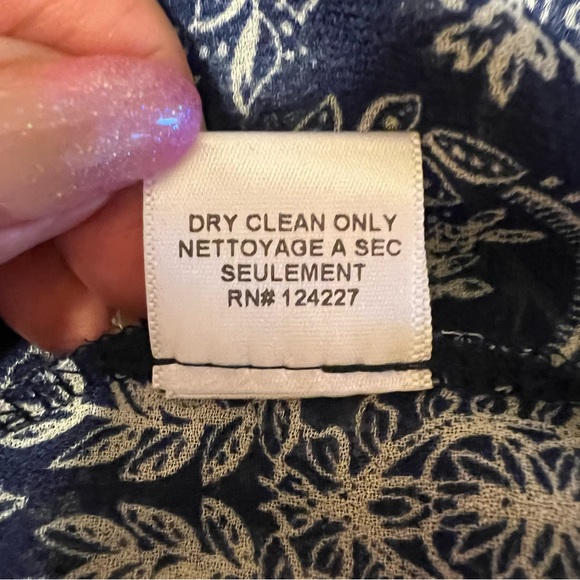 MISA Los Angeles Maya Bell Sleeve Peasant Top Blue/White Sz M - Picture 10 of 14